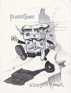 Frank Brunner, Frankenstein / Spongebob, Original Art, Comic Art, Sketch