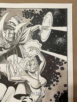 Frank Brunner Original Art Doctor Strange & Clea Commission 12x15 Sheet