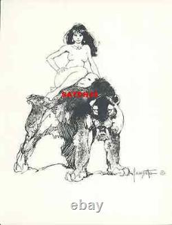 Frank Frazetta Art Print 1972 Princess And Sabertooth Tiger Original Print