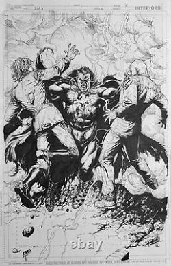 Gary Frank original comic art JLA #11, Shazam page 2. Black Adam DC Comics
