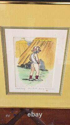 George Crionas Hand Colored Clown Illustration Etching Litho Time Out
