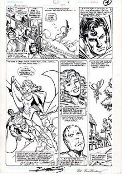 George perez original comic art Action Comics 644 page 4 Superman Supergirl