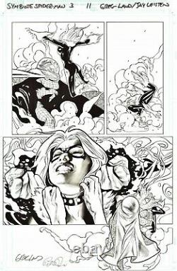 Greg Land, Peter David Signed 2019 Black Cat Vs. Mysterio Original Art