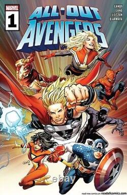 Greg Land Signed 2022 Avengers Original Art-capt. Marvel, Thor, Iron Man, Blade