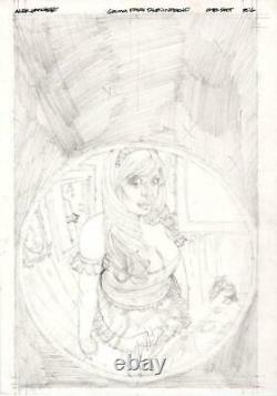 Grimm Fairy Tales Inferno pg 6 Original Penciled art ALEX SANCHEZ Hot GIRL-Door