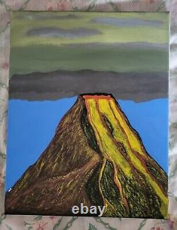 Hand Painted Volcano portrait