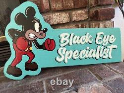 Hand Painted tattoo shop Sign Sailor Jerry Barber Sign Black Eye Pin Striping