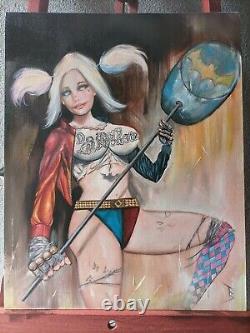 Harley Quinn (16x20) original 1/1 paint art by David Baldo