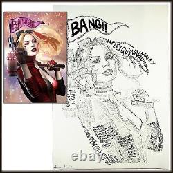 Harley Quinn Art Original Comic Sketch Drawing Signed Sexy Comics Squad