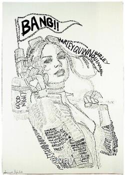 Harley Quinn Art Original Comic Sketch Drawing Signed Sexy Comics Squad