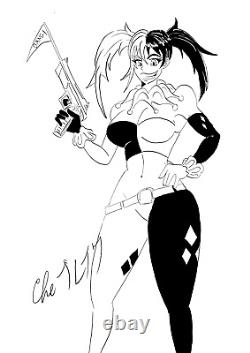 Harley Quinn Original Ink Fan Art by Che Bureiku