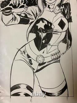 Harley Quinn Rebirth # 1 Variant Original Cover Art Khary Randolph