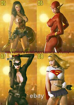 Harley Quinn Supergirl Wonder Woman Catwoman Sunset City 12 Comic Art Print Set