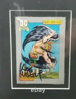 Hawkman Framed Original Art Sketch by Joe Kubert with Signed Card