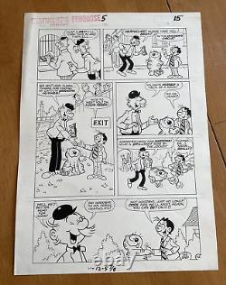 Heathcliff Funhouse #5 original comic art WIN HORSE RACE GRANDPA NUTMEG 1988