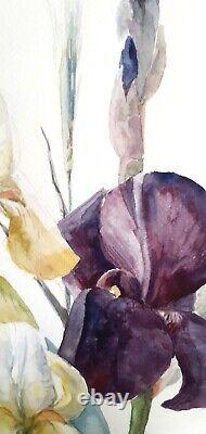 Irises watercolour Flower Artwork Original Art Ukrainian Art