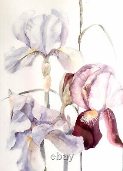 Irises watercolour Flower Artwork Original Art Ukrainian Art