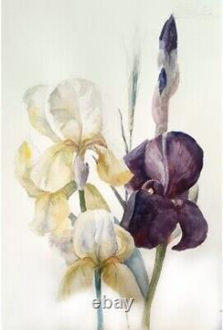 Irises watercolour Flower Artwork Original Art Ukrainian Art