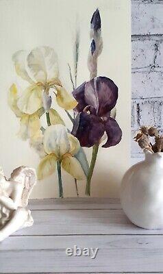 Irises watercolour Flower Artwork Original Art Ukrainian Art