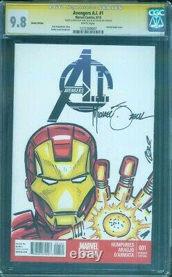 Iron Man 1 CGC SS 9.8 Mike Zeck Original art Sketch Avengers Endgame Movie