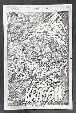 Iron Man #289 Pg 15 Original Tom Morgan Comic Art War Machine Splash Page