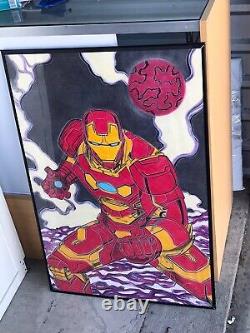 Iron man painting/drawing one of a kind. Size is 24/36 done by a local artist