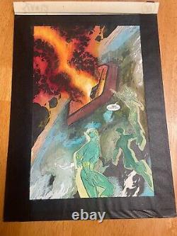 JLA #12 ART original COLOR GUIDE 1997 STUNNING SPLASH flash lantern aquaman