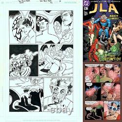 JLA #91 Tan Eng Huat Original Art Denny O'Neil Story Superman Green Lantern Plas
