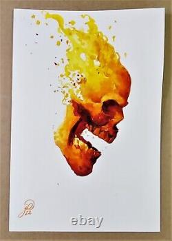 JOHNNY DESJARDINS SIGNED GHOST RIDER PAINTING-7 x 10! FREE SHIPPING