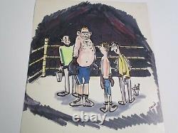 Jack C Fagan Drawing Painting Illustration Art Comic Boxing Satire Cartoon Ink