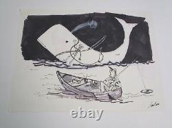 Jack C Fagan Drawing Painting Illustration Art Comic Whale Satire Cartoon Ink