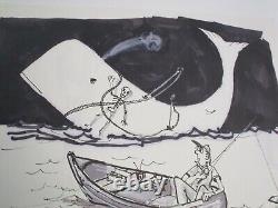 Jack C Fagan Drawing Painting Illustration Art Comic Whale Satire Cartoon Ink