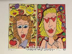 James Rizzi original 3D, FRUIT AND CANDY, FUNNY FACES, handsigniert, 1997