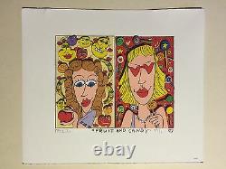 James Rizzi original 3D, FRUIT AND CANDY, FUNNY FACES, handsigniert, 1997