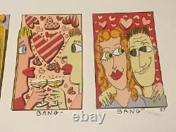 James Rizzi original 3D KISS KISS BANG BANG handsigniert, FUNNY FACES, 1997