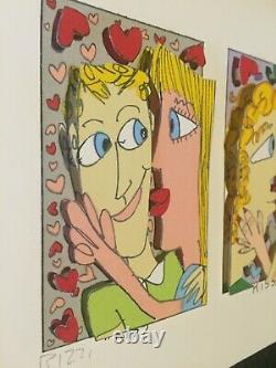 James Rizzi original 3D KISS KISS BANG BANG handsigniert, FUNNY FACES, 1997