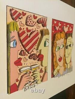 James Rizzi original 3D KISS KISS BANG BANG handsigniert, FUNNY FACES, 1997