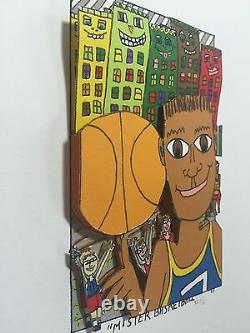 James Rizzi original 3D, MR BASKETBALL, FUNNY FACES, handsigniert VERGRIFFEN