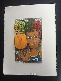 James Rizzi original 3D, MR BASKETBALL, FUNNY FACES, handsigniert VERGRIFFEN