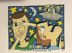 James Rizzi original 3D, SOMEONE IS WATCHING US, FUNNY FACES handsigniert, 97