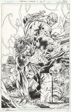 Jim Lee Superman Unchained #3 Splash Epic Battle Page 3 Original Art (2013, Dc)