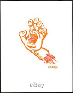 Jim Phillips 11x14 ORIGINAL ART The Screaming Hand Sketch Santa Cruz Skate Logo