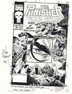 Joe Kubert Signed Punisher War Zone Original Production Art Cover Marvel Comics