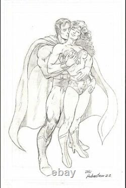 Joe Rubinstein Signed Superman Loves Wonder Woman Original Art! Free Shipping