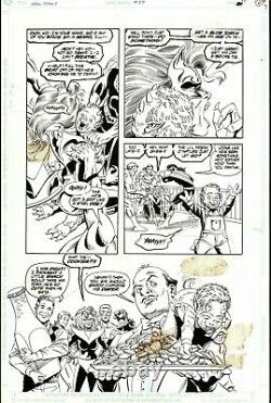 June Brigman 1992 New Titans Original Art-nightwing, Pantha! Free Shipping