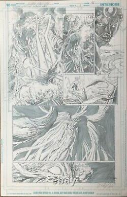 Justice league dark original comic art swamp thing Wonder Woman hecate