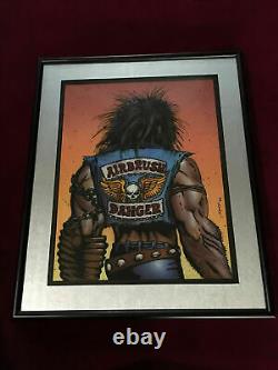 K DC Comics Lobo Framed Original Art Airbrush Danger Motorcycle Vest