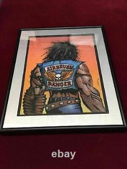 K DC Comics Lobo Framed Original Art Airbrush Danger Motorcycle Vest