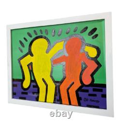 Keith Haring Graffiit Art Pop Art Best Buddies Original Painting (1990)