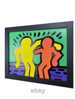 Keith Haring Graffiit Art Pop Art Best Buddies Original Painting (1990)